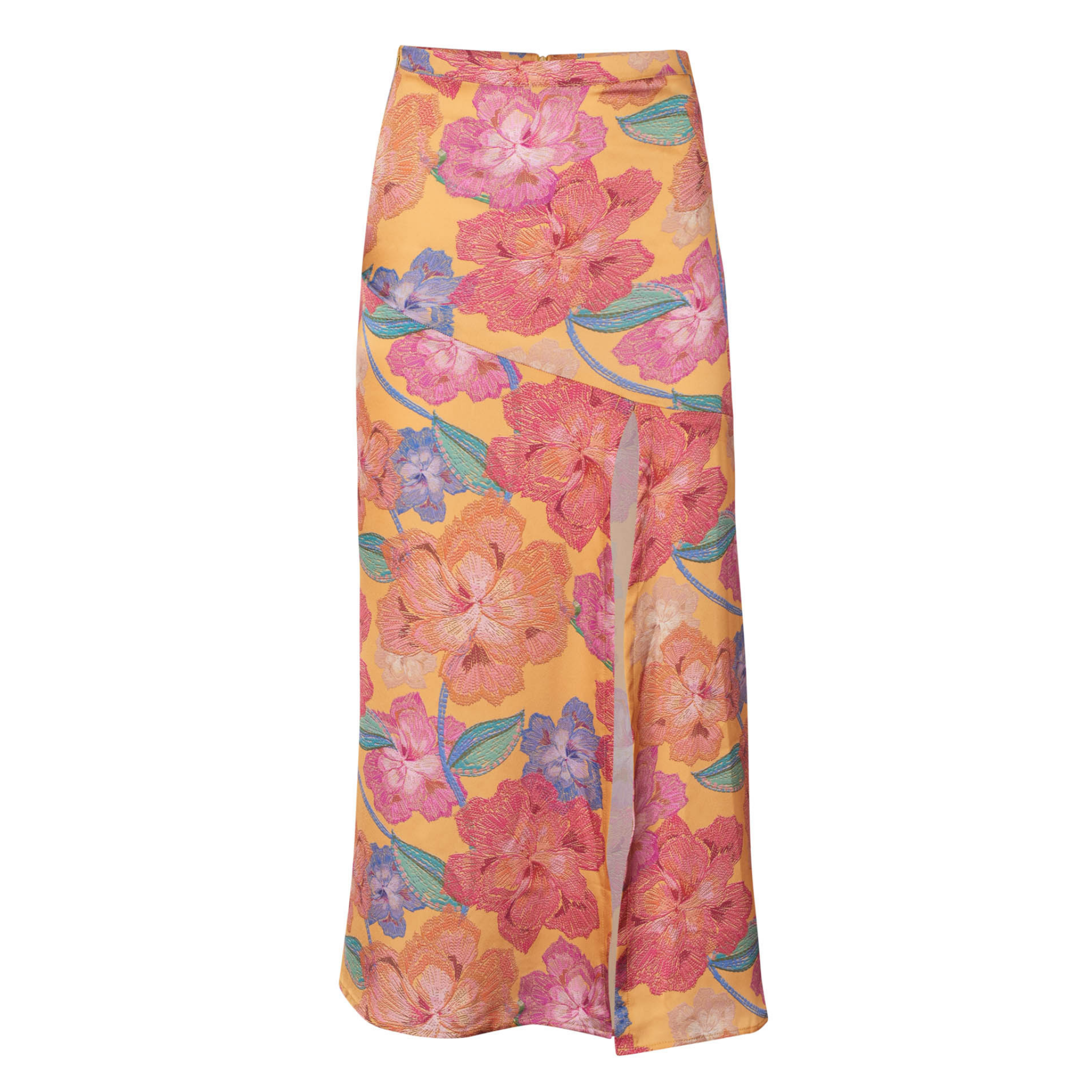 Emily Orange Bloom Long Skirt - SOAH