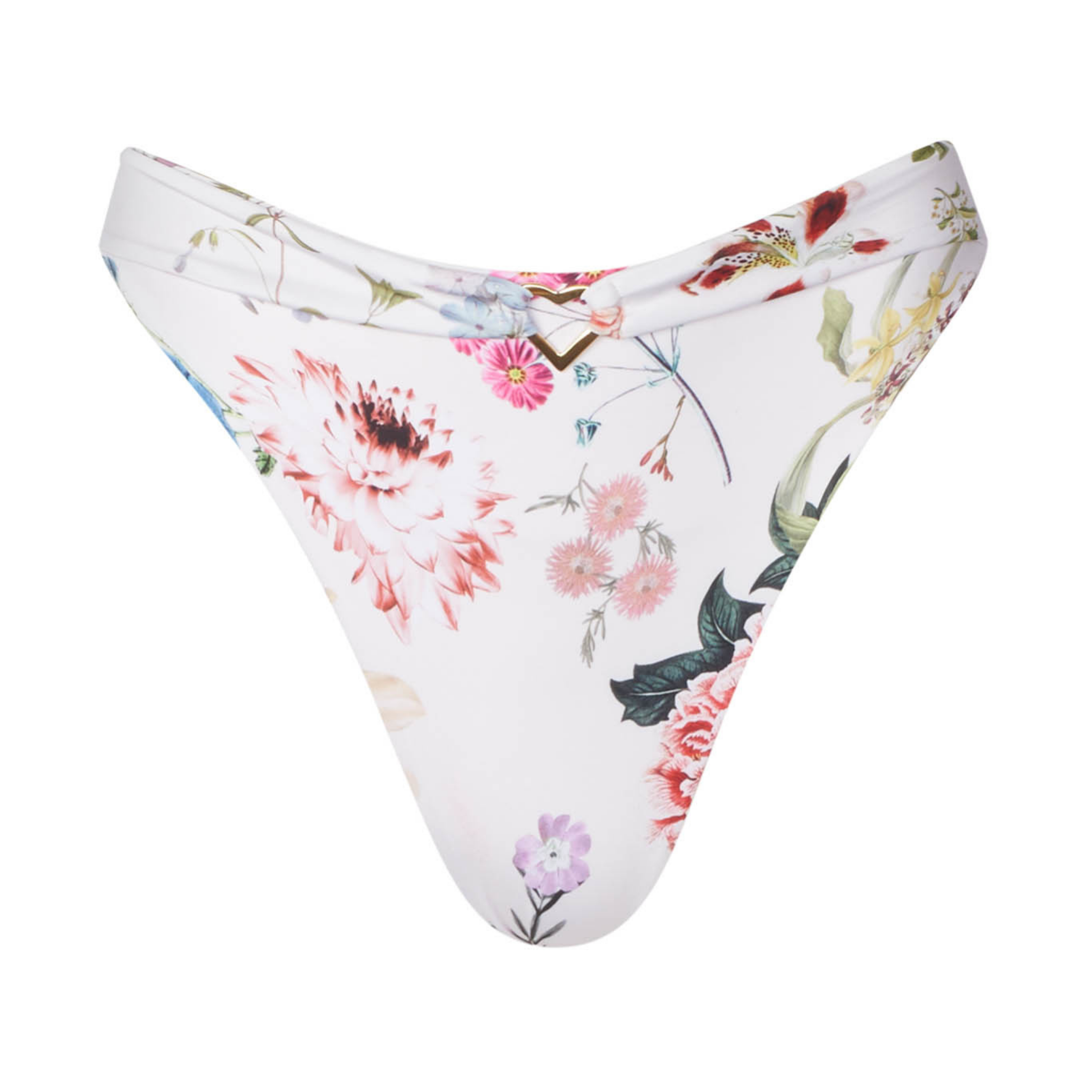 Riley White Floral High Waisted Bottom - SOAH