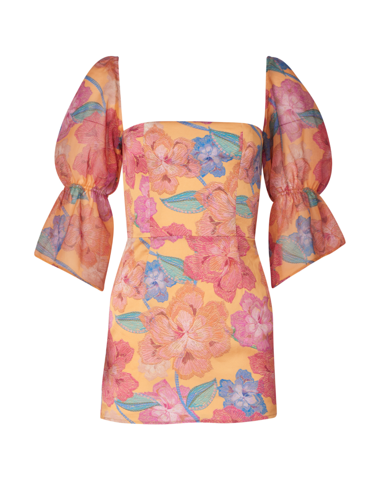 Camille Orange Bloom Mini Dress M