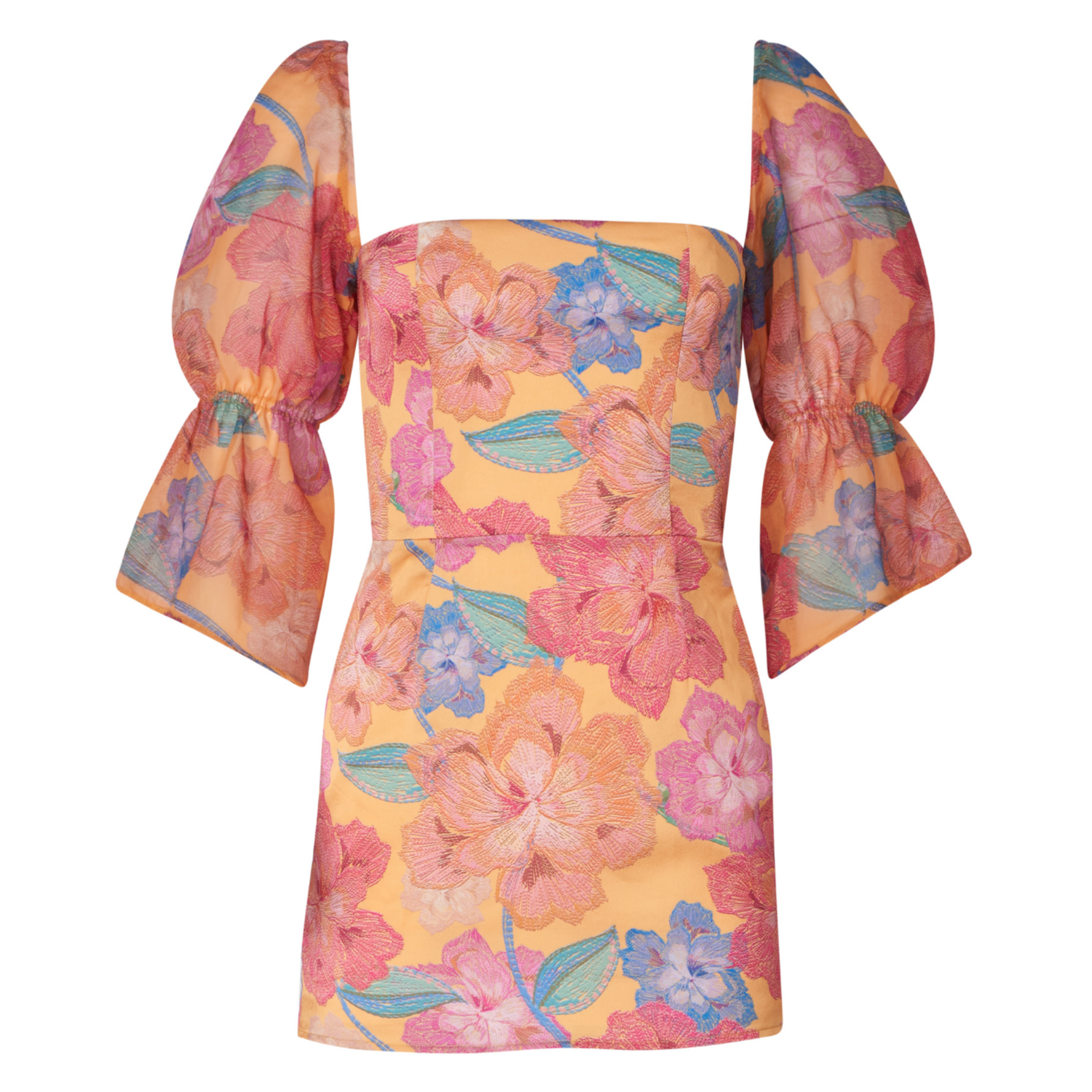 Camille Orange Bloom Mini Dress - SOAH