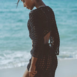 Alessia Black Long Crochet Skirt