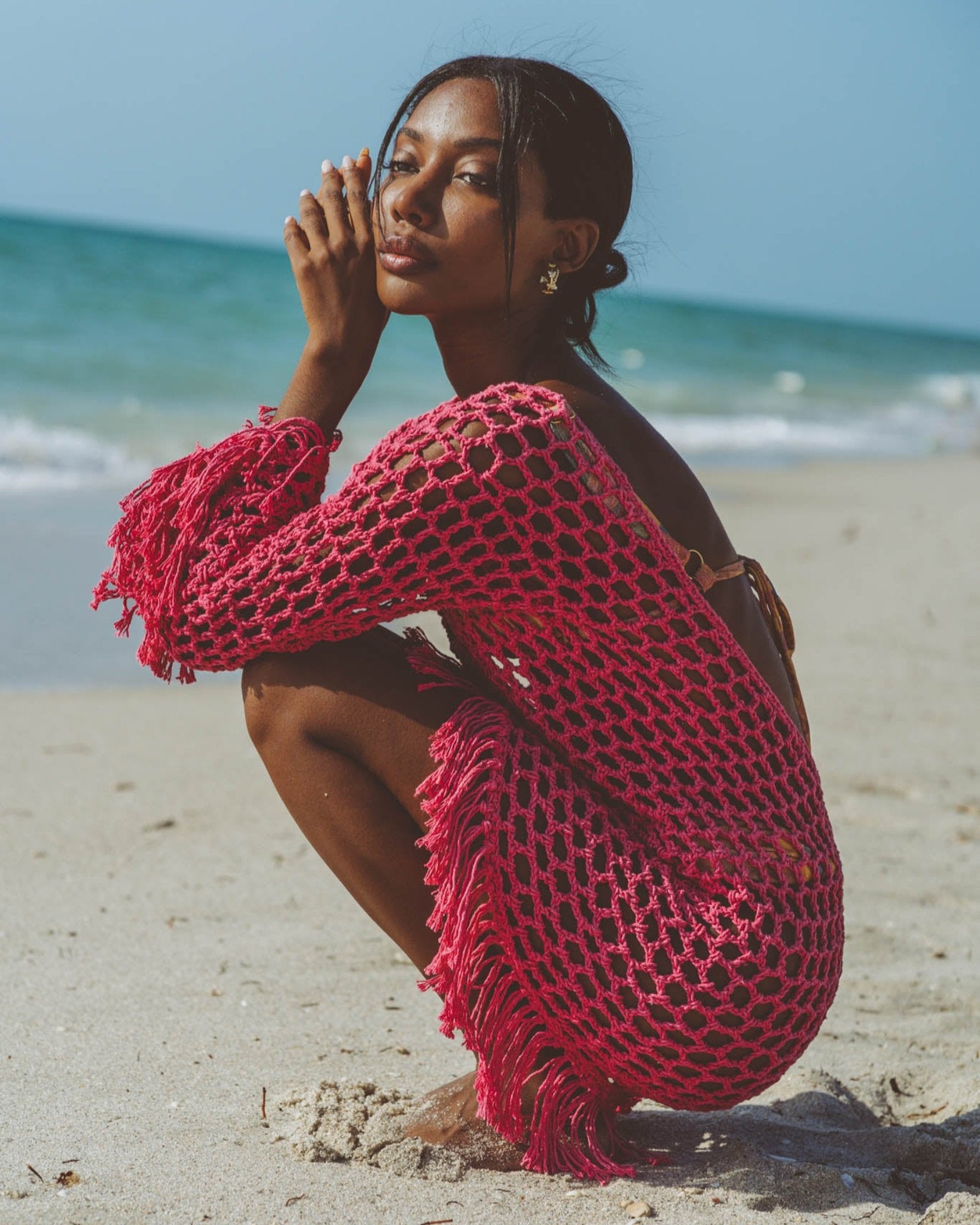Violet Fuchsia Crochet Mini Dress – SOAH