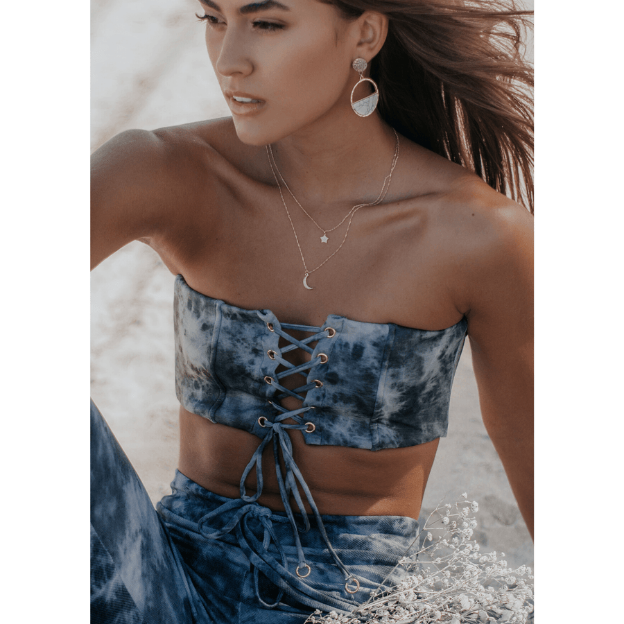 Alba Grey Tie Dye Bikini Top - SOAH