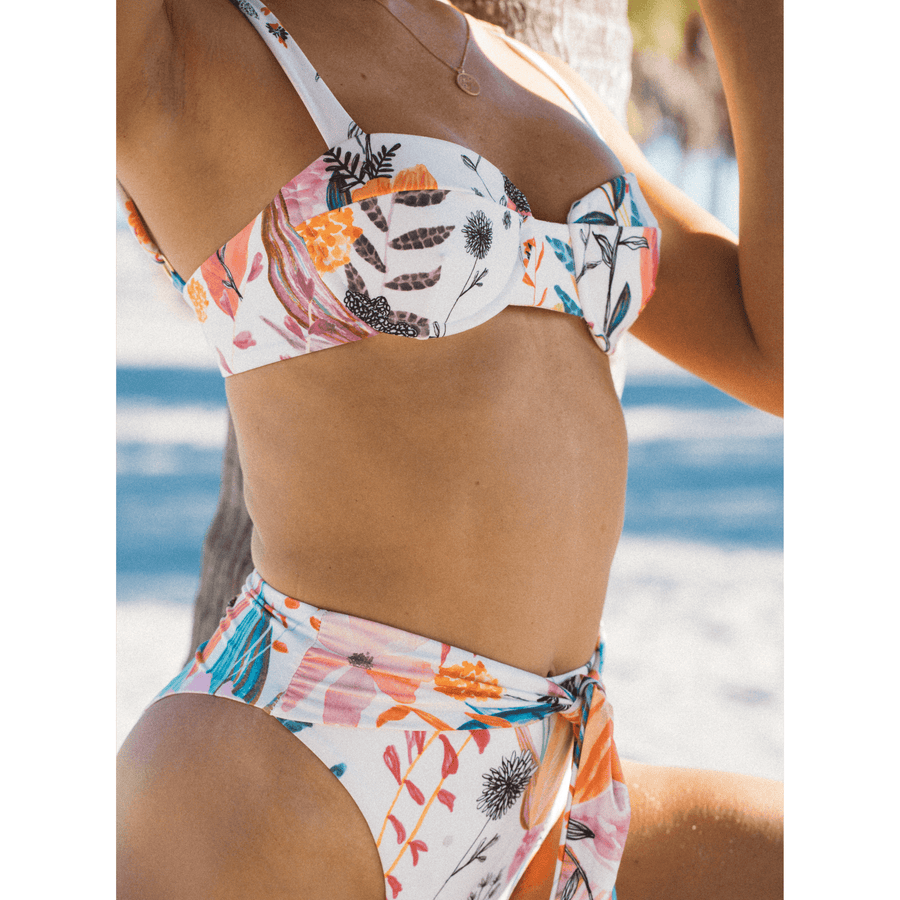 Anita Bustier White Floral Bikini Top - SOAH