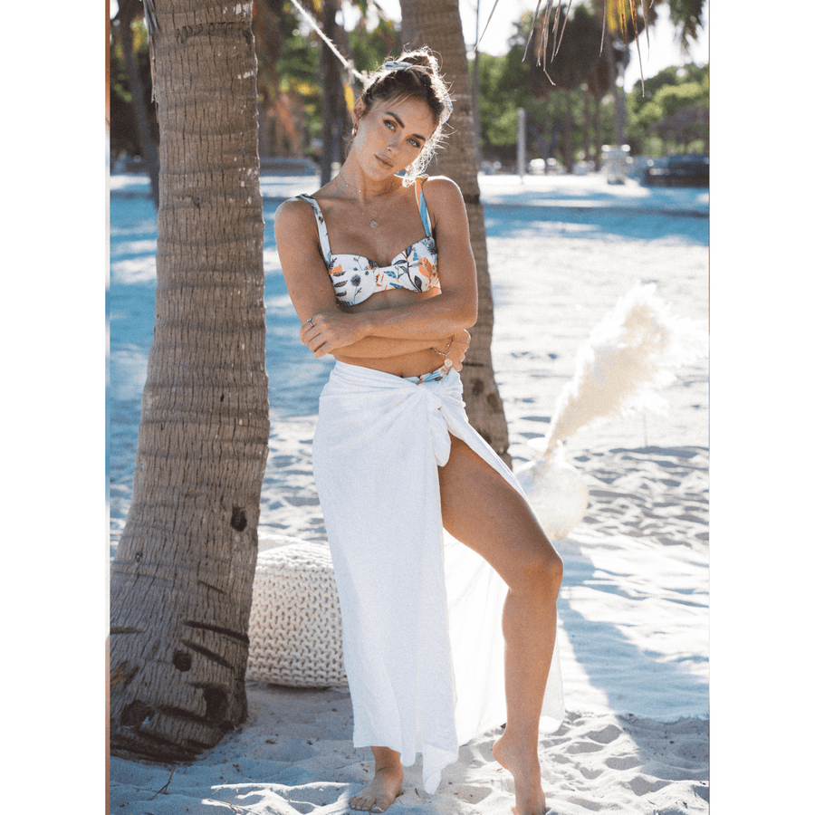Anita Bustier White Floral Bikini Top - SOAH
