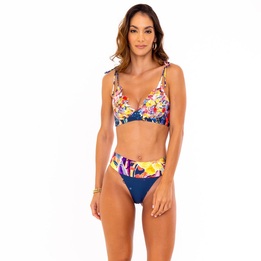 Ava Yellow Floral Bikini Bottom - SOAH
