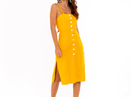 Camilla Yellow Midi Dress - SOAH