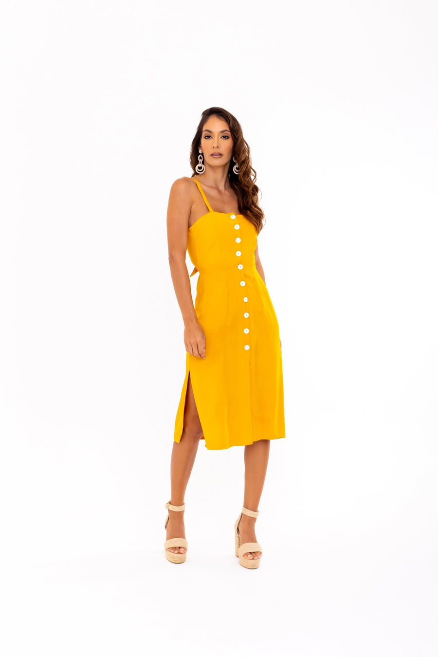 Camilla Yellow Midi Dress - SOAH