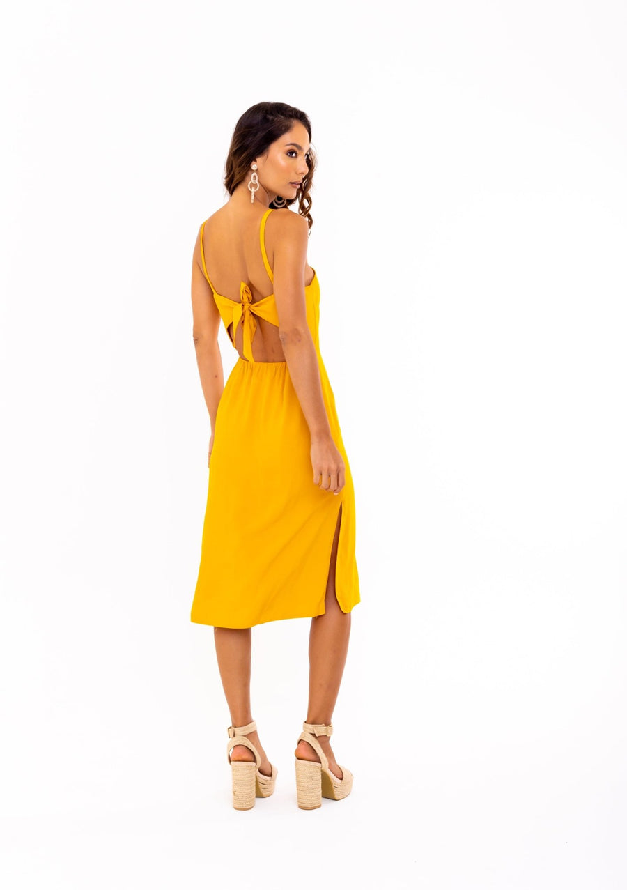 Camilla Yellow Midi Dress - SOAH