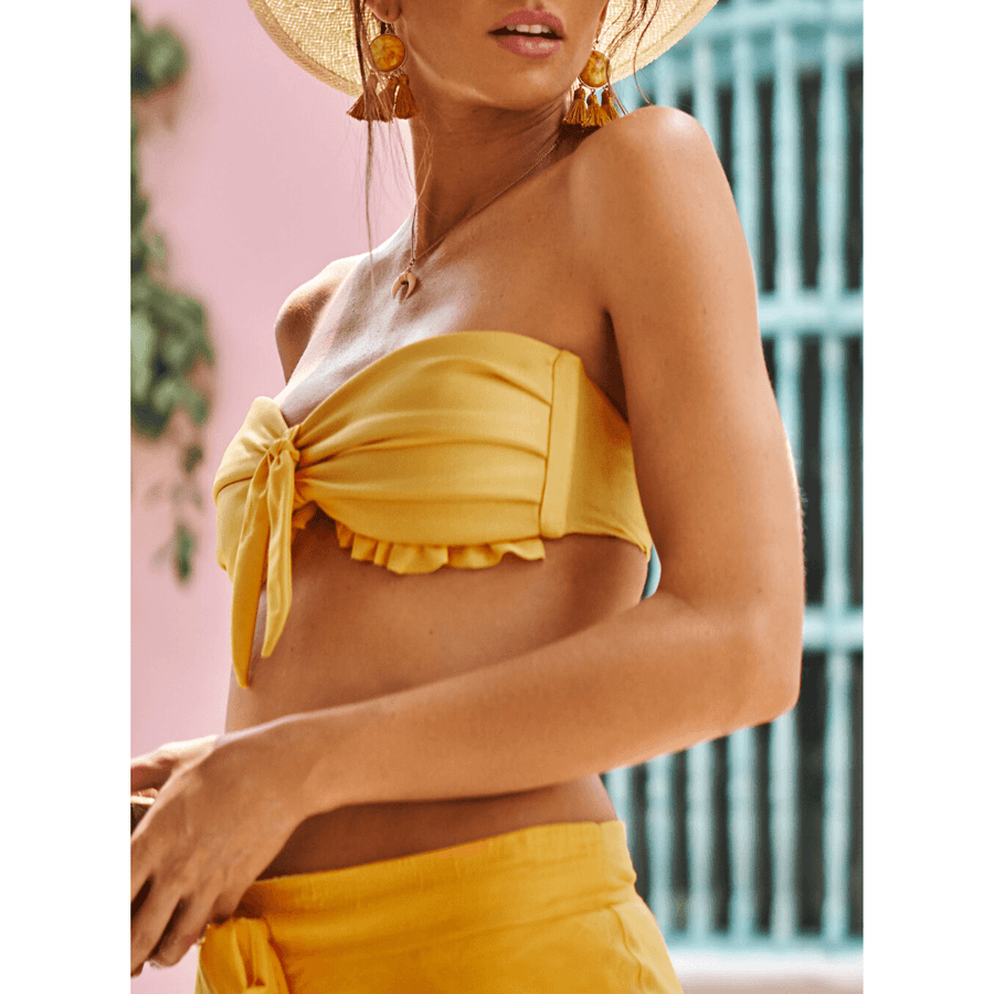 Carmen Yellow Bikini Top - SOAH