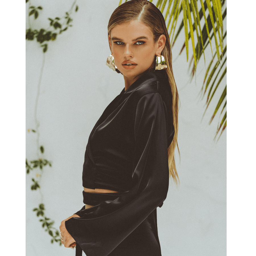 Celine Long Sleeve Wrap Top - SOAH
