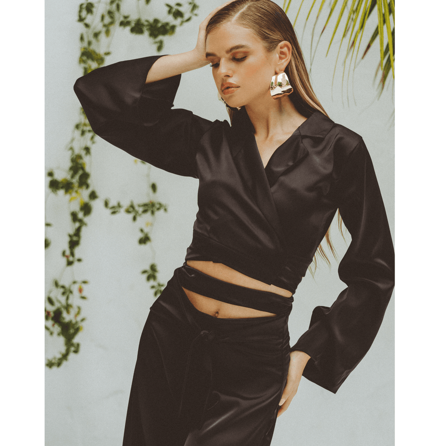 Celine Long Sleeve Wrap Top - SOAH