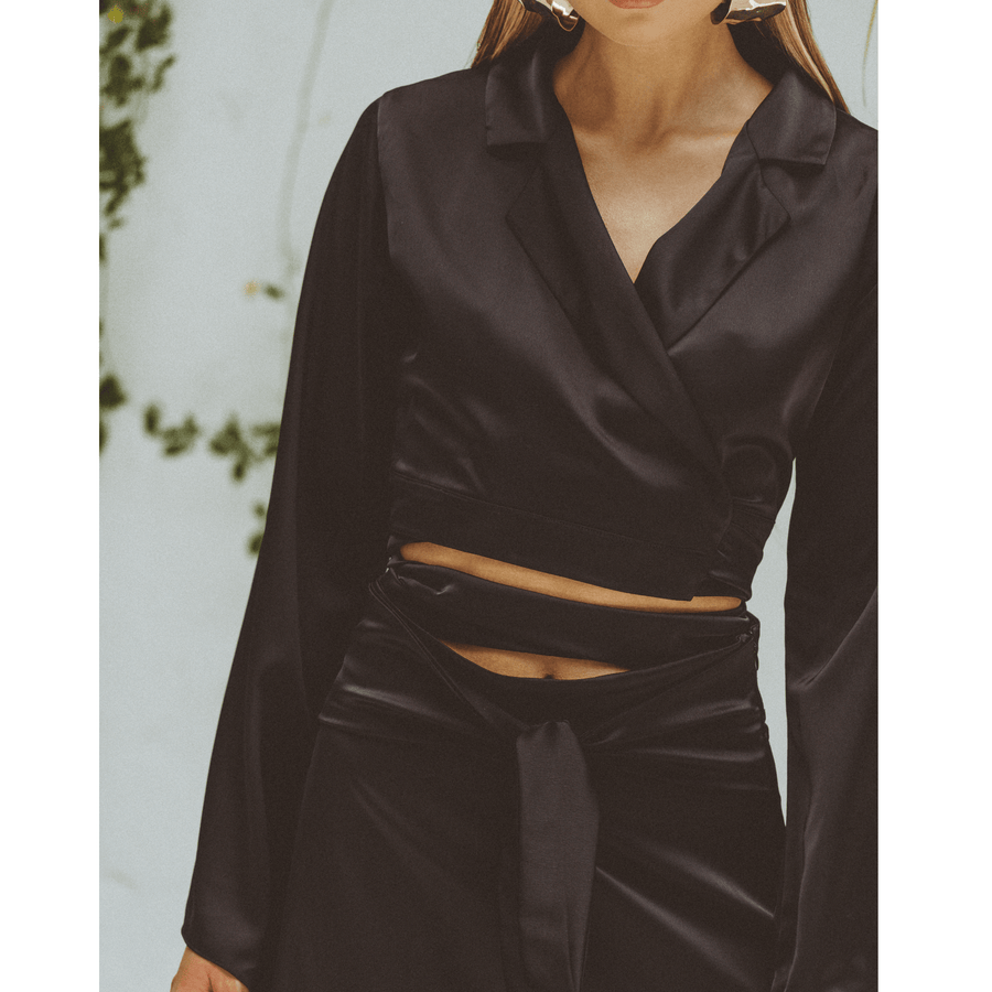 Celine Long Sleeve Wrap Top - SOAH