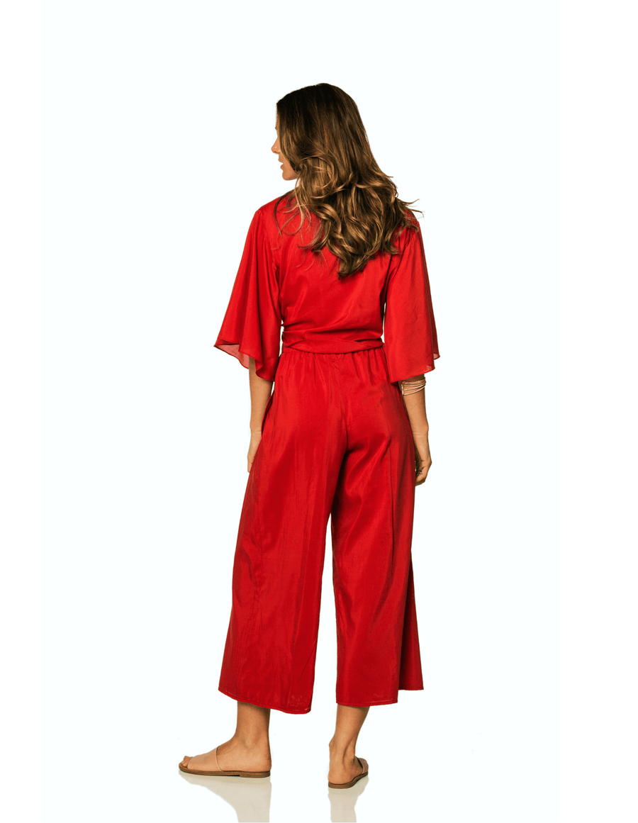 Coco Red Culottes Pants - SOAH