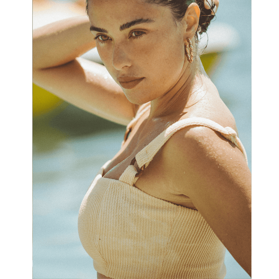 Daisy Cream Bikini Top - SOAH