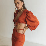 Elena Terra Cut Out Midi Skirt - SOAH