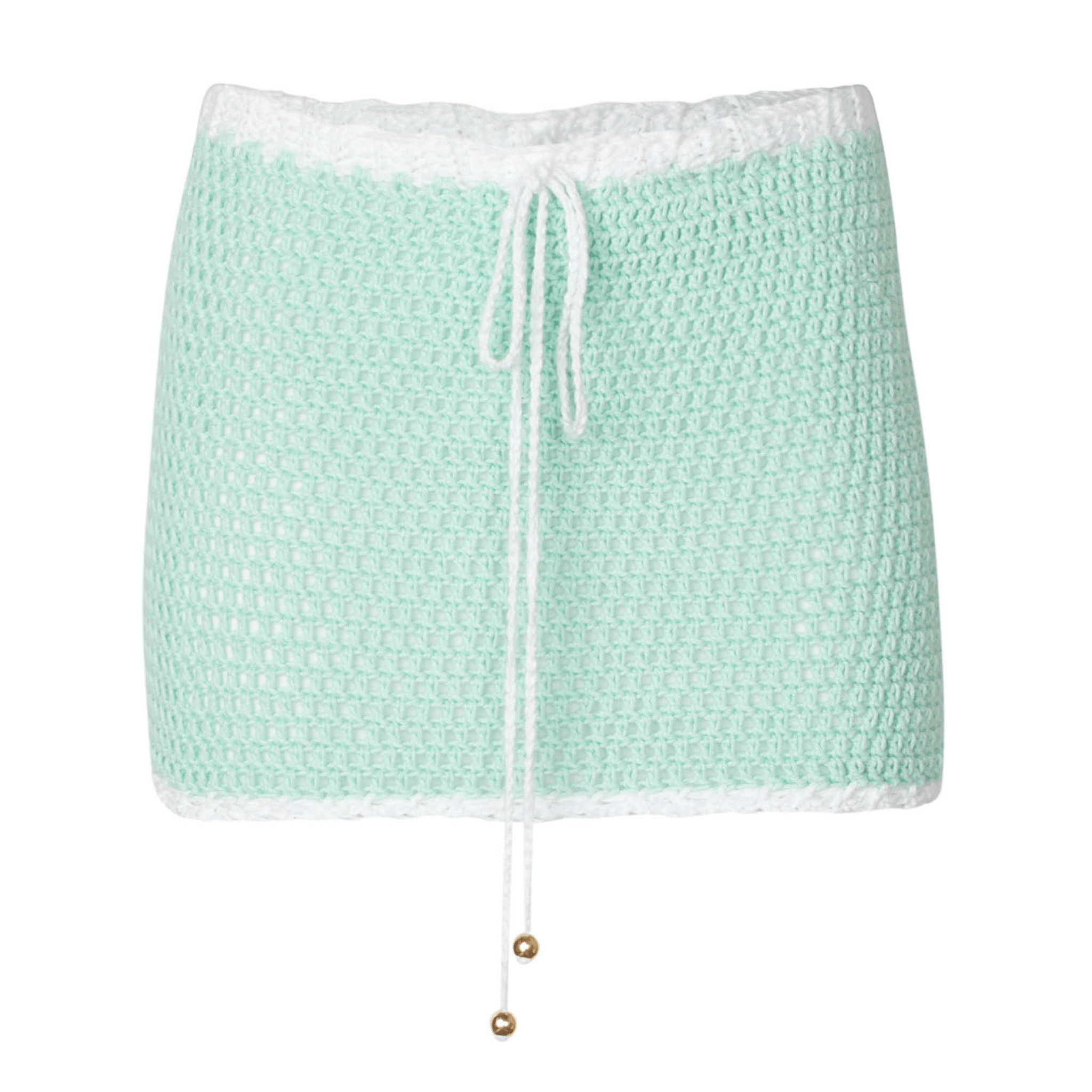 Kaia Pastel Green Crochet Mini Skirt - SOAH