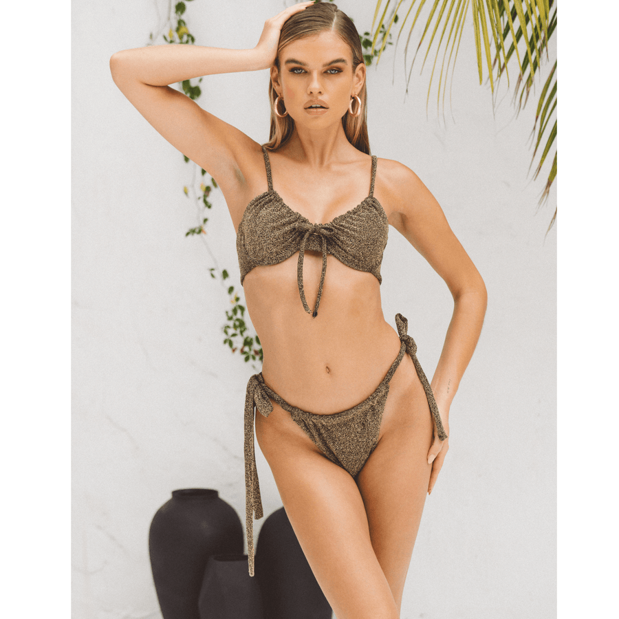 Kylie Gold Metallic Bralette Top