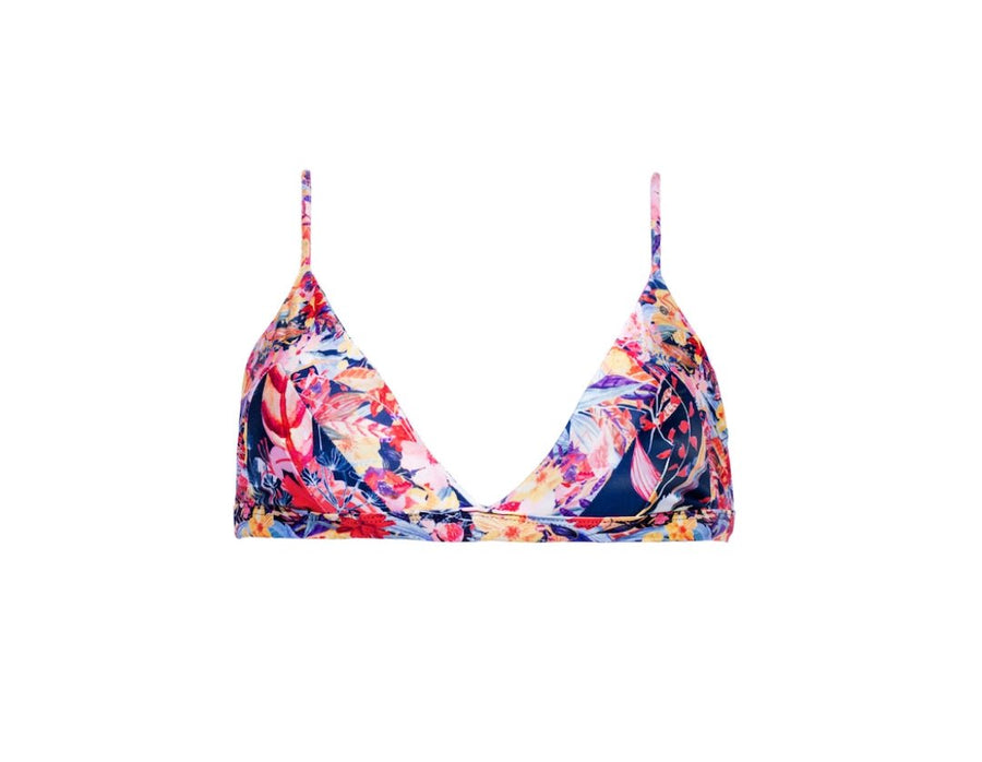 Mia Yellow Floral Triangle Bikini Top - SOAH