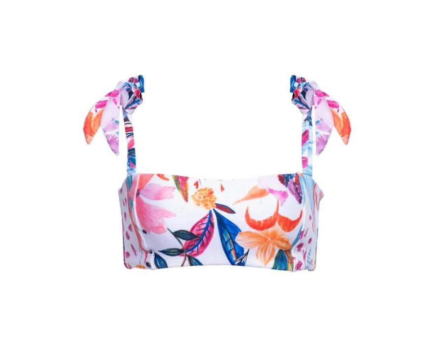 Mila White Floral Bandeau Top - SOAH