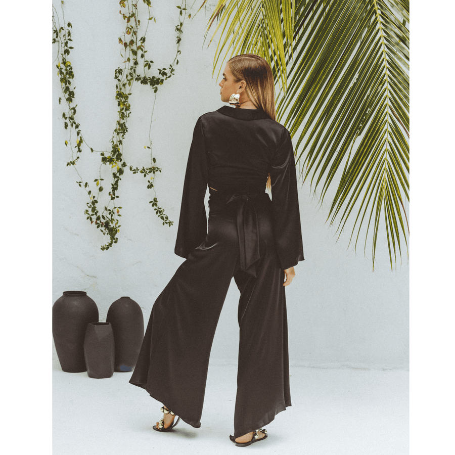 Olivia Black Wide Leg Pants - SOAH