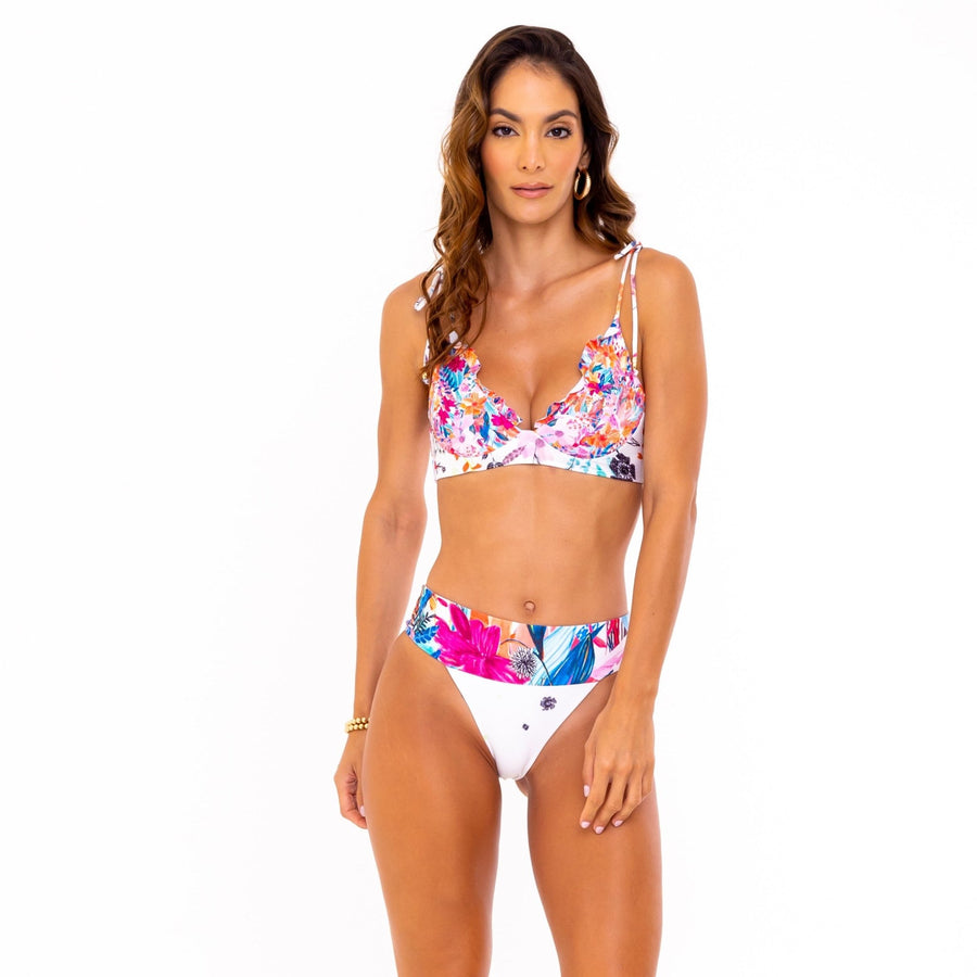 Piper White Floral Bralette Top - SOAH