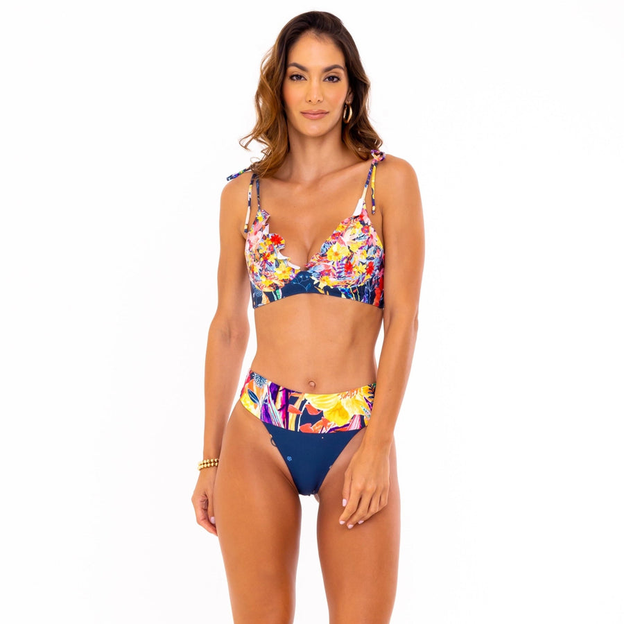 Piper Yellow Floral Bralette Bikini Top - SOAH