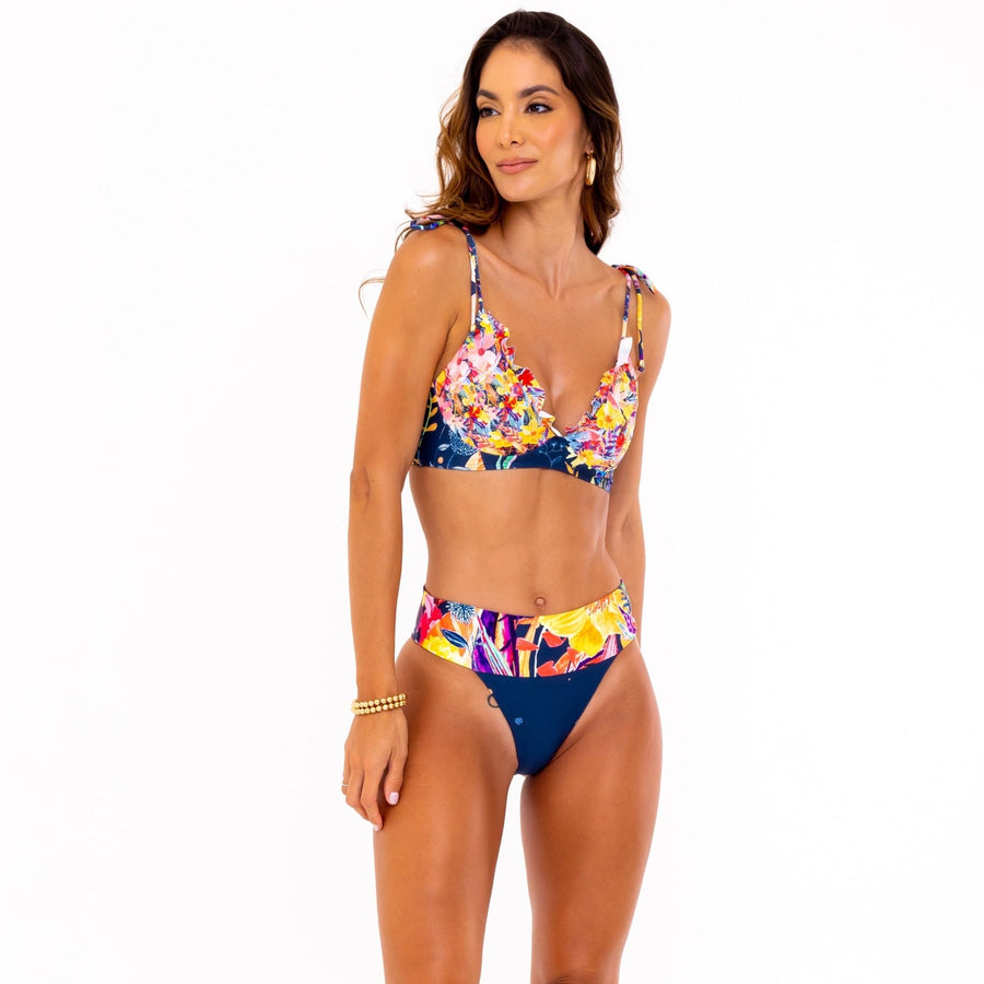 Piper Yellow Floral Bralette Bikini Top - SOAH