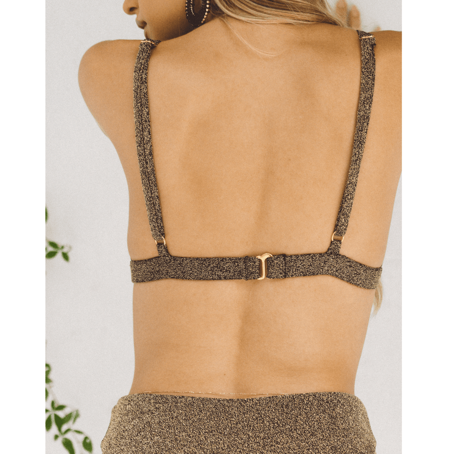 Sandy Triangle Gold Metallic Top - SOAH