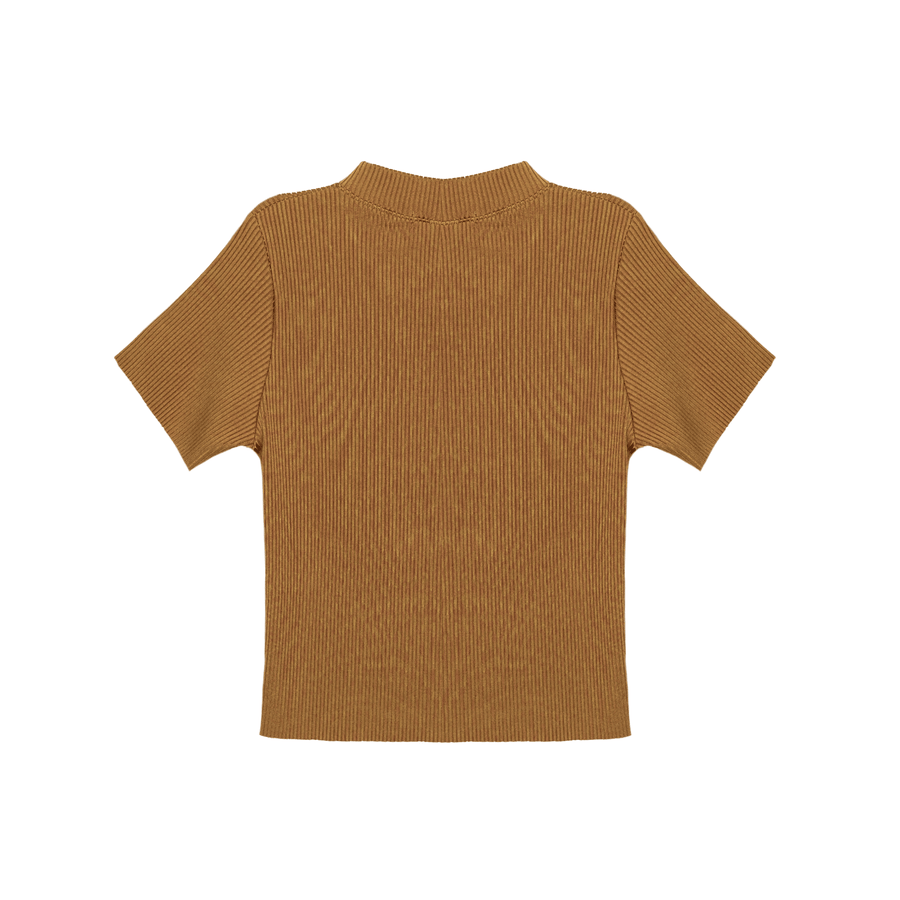 Tara Ribbed Copper Crop Top - SOAH