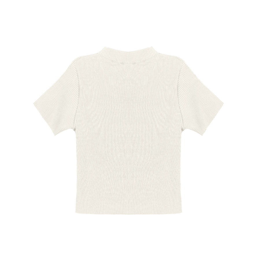 Tara Ribbed White Crop Top - SOAH