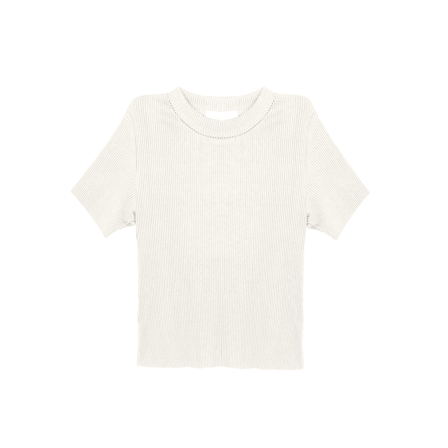 Tara Ribbed White Crop Top - SOAH